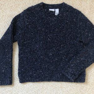 Williams Sonoma blue knit sweater w/color flecks, Size L